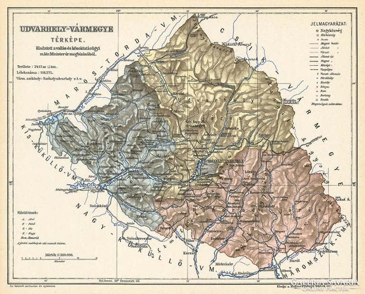 Map of Udvarhely county (reprint: 1905)