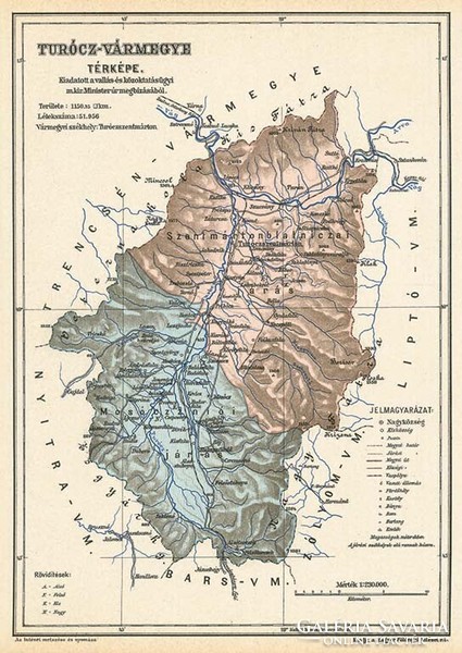 Turócz vármegye térképe (Reprint: 1905)