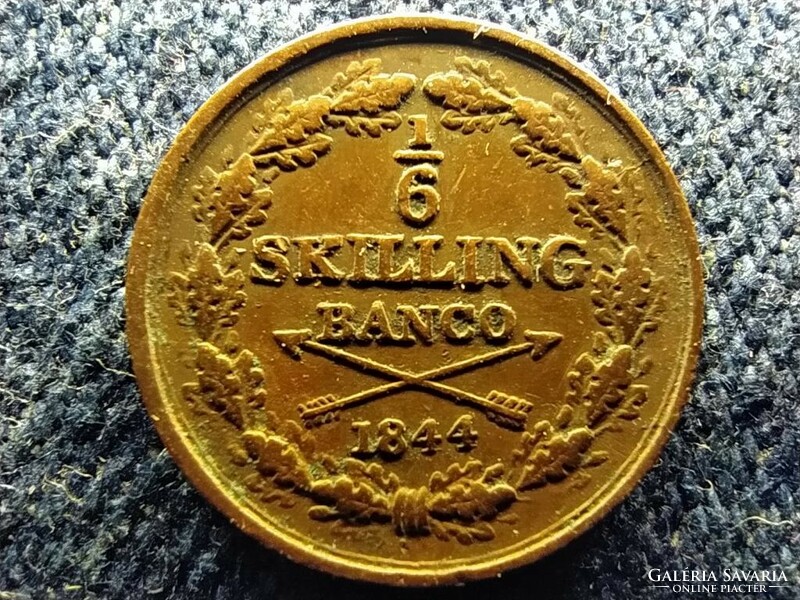 Svédország XIV. Károly János (1818-1844) 1/6 Skilling banco 1844 (id62742)