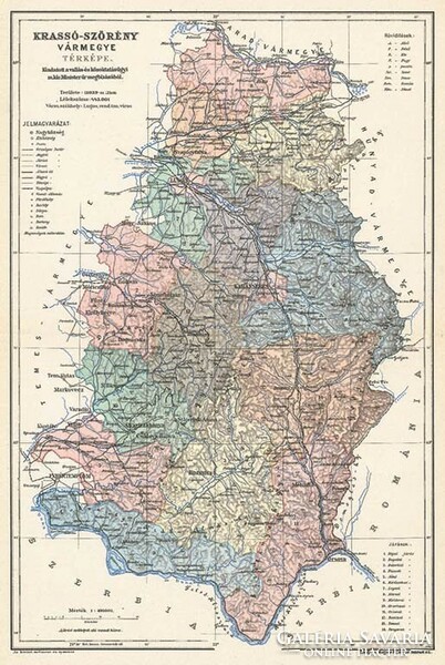 Krassó-Szörény vármegye térképe (Reprint: 1905)
