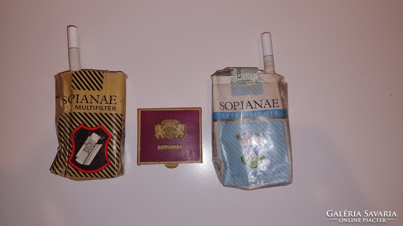 Retro Sopianae cigarettacsomag, gyufával