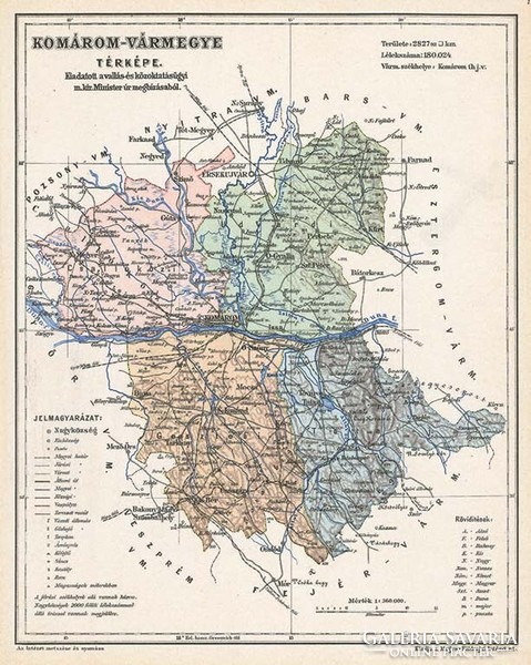 Map of Komárom county (reprint: 1905)