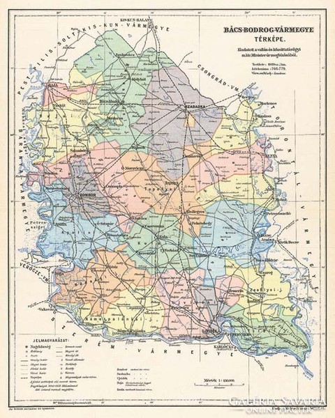 Map of Bács-bodrog county (reprint: 1905)