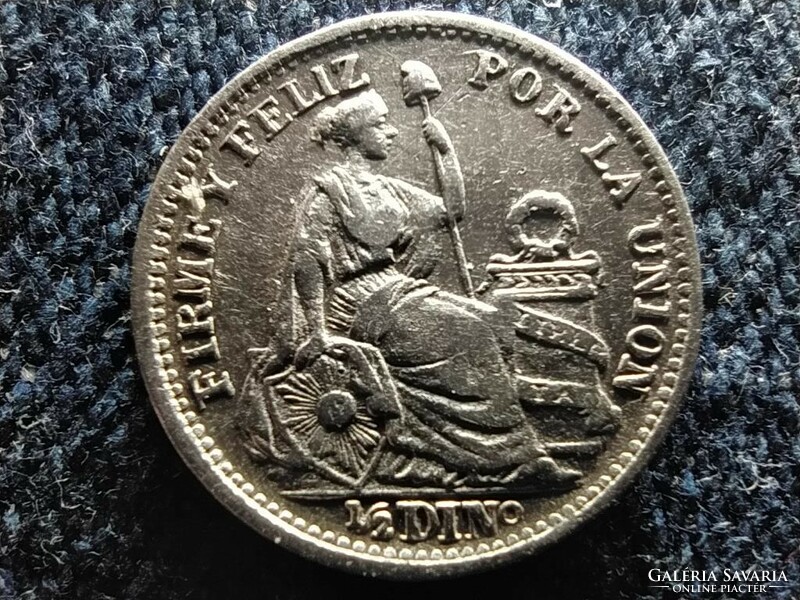 Peru Köztársaság (1822-napjainkig) .900 ezüst 1/2 Din 1904 (id60105)