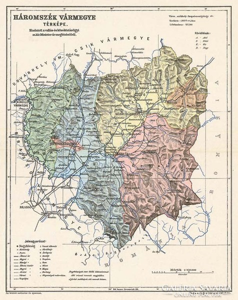 Map of Háromszék county (reprint: 1905)