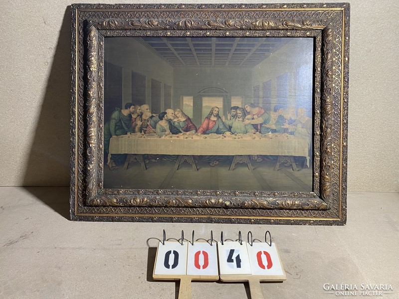 XIX. 19th century Last Supper representation, painting, oil on wood, 87 x 63 cm.