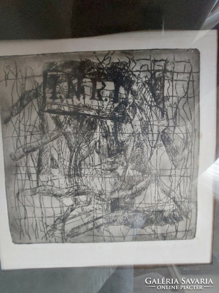 Asztalos Zsolt (1974 Mátészalka - ) Ceruzarajz keretben, üveg alatt paszpartúban