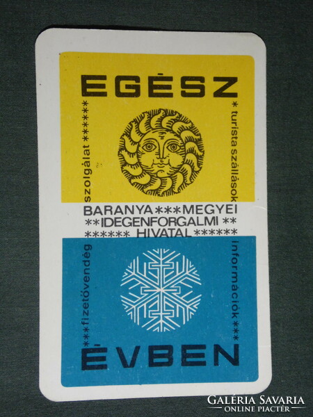Kártyanaptár, Baranya idegenforgalmi hivatal, Pécs,grafikai rajzos, 1966 ,   (2)