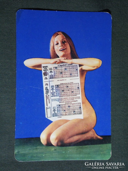 Card calendar, toto lottery game, erotic female nude model 1973, (2)
