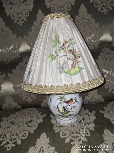 Herendi  rothschild mintás asztali lámpa, gyönyörű burával
