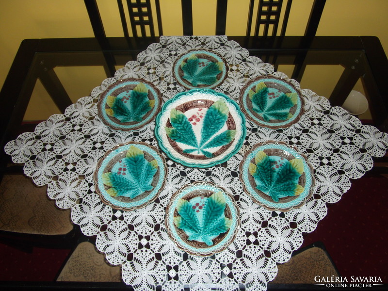 Antique hornberg majolica cake set