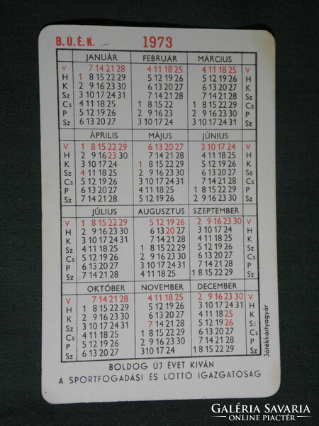 Card calendar, toto lottery game, erotic female nude model 1973, (2)