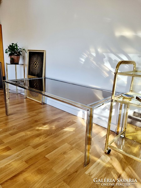 Olasz mid-century üvegasztal, dohányzóasztal