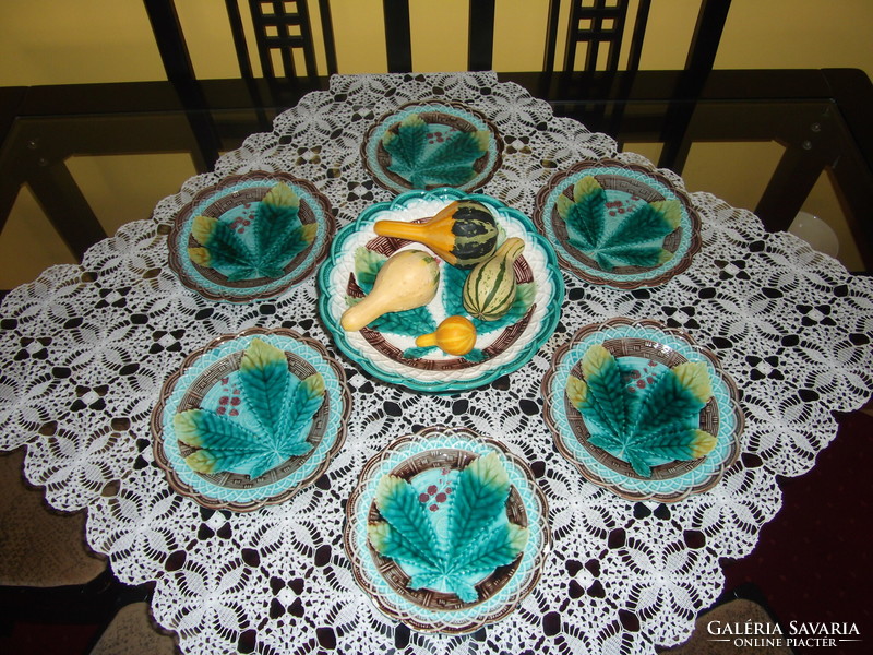 Antique hornberg majolica cake set