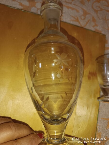 Retró Pàlinkàs üveg poharakkal