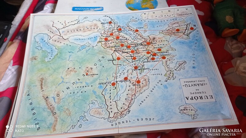 Vintage játék a szocializmusból, midcentury kuriózum: földrajzi társasjáték