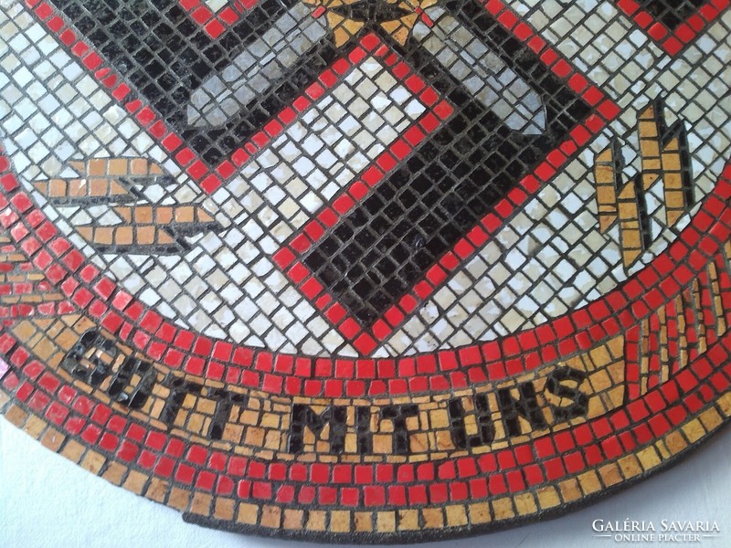 HITLER WAFFEN SS SCHUTZSTAFFEL DAGGER SWORD SHIELD CERAMIC MOSAIC THIRD REICH GERMAN WW2