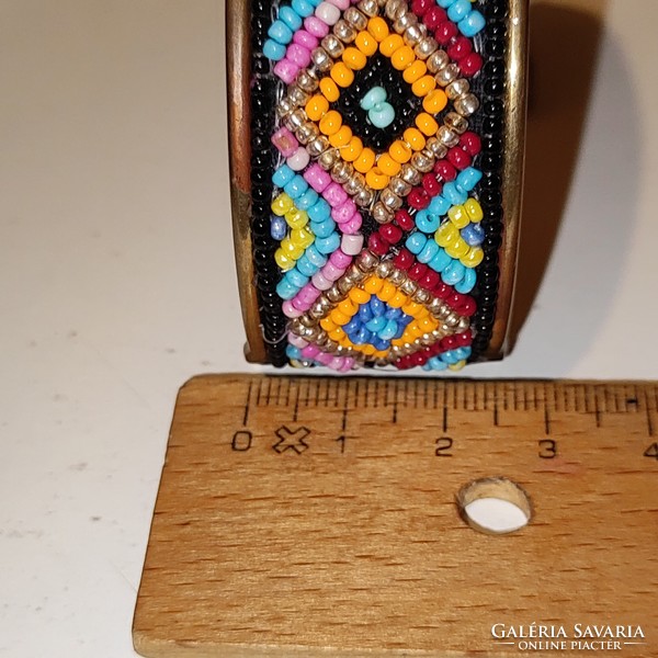 Handmade copper ethnic beaded bracelet