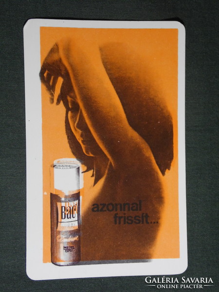 Kártyanaptár,BAC spray dezodor, erotikus női akt modell, 1973 ,   (2)