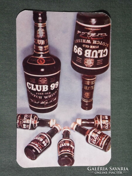 Kártyanaptár,CLUB 99 whisky,Szabadegyházi szeszipari vállalat, 1973 ,   (2)