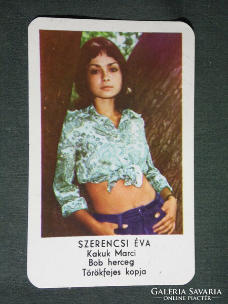 Card calendar, motion picture cinema, actress Éva Szerencsi, 1974, (2)
