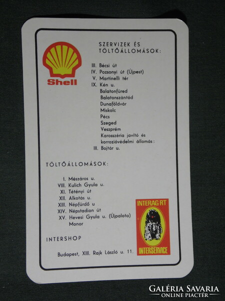 Card calendar, shell gas stations, filling stations, car service, 1974, (2)