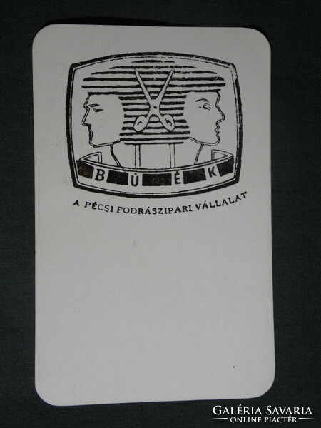 Card calendar, Pécs hairdressing company, graphic artist, 1973, (2)