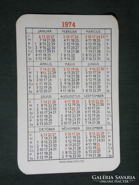 Card calendar, mhsz national defense, sports association, graphic designer, 1974, (2)