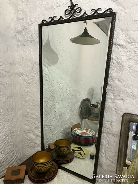 Old wrought iron mirror 110 x 55 x 45 cm