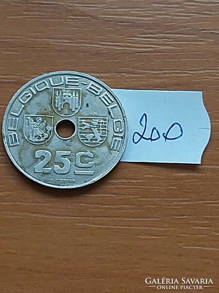 Belgium belgique - belgie 25 centimes 1939 nickel-brass, iii. King Leopold 200
