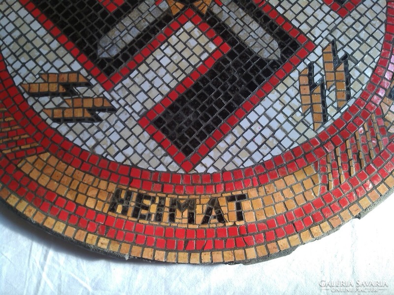 HITLER WAFFEN SS SCHUTZSTAFFEL DAGGER SWORD SHIELD CERAMIC MOSAIC THIRD REICH GERMAN WW2