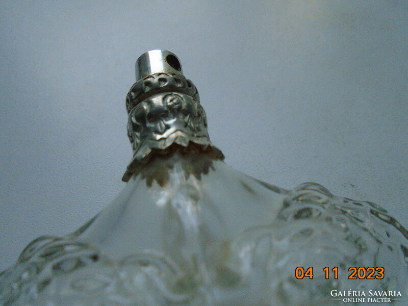 SHAIK "Khunja" ezüstözött dombormintás fém borítású luxus Keleti parfűmös üveg