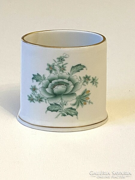 First-class green and gold painted Herend porcelain cigarette holder with Eton pattern