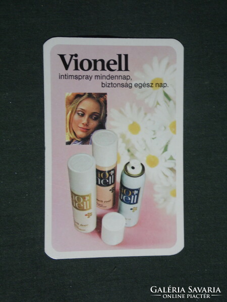 Kártyanaptár,Vionell dezodor,spray, háztartási kozmetikai vállalat,1976 ,   (2)