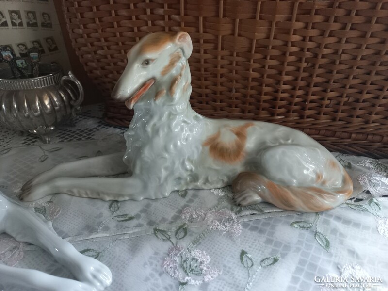 Herendi nagyméretű orosz agár kutya, festett