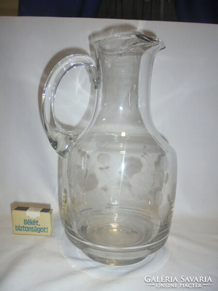 Old glass jug - polished pattern