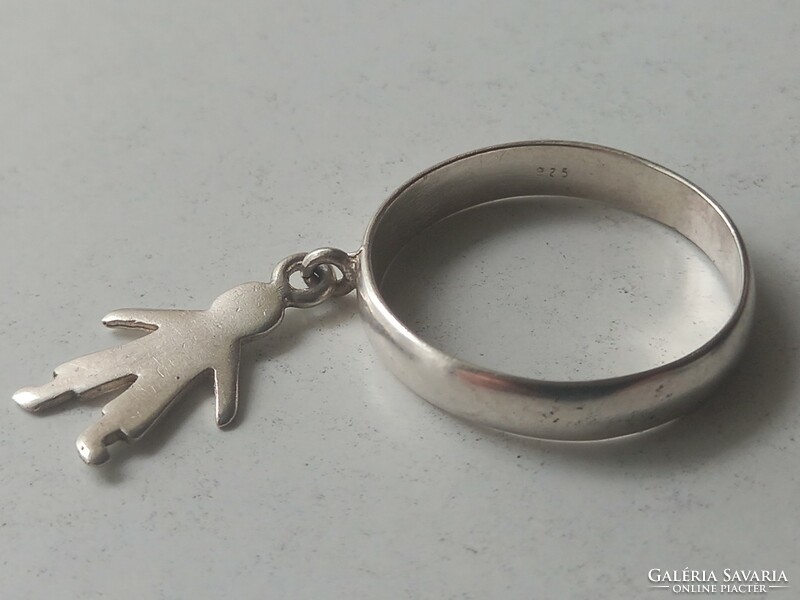 Női függős ezüst gyűrű (19mm)