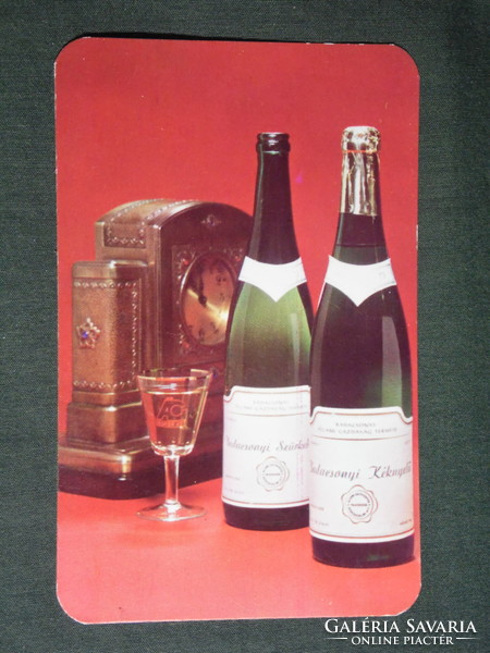 Kártyanaptár, Badacsonyi szürkebarát bor, Ágker Kft., 1975 ,   (2)