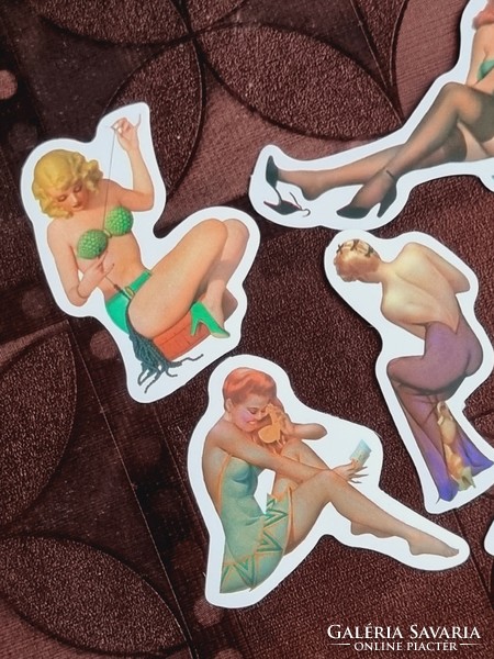 Pack of 5 vintage pin-up stickers (34)