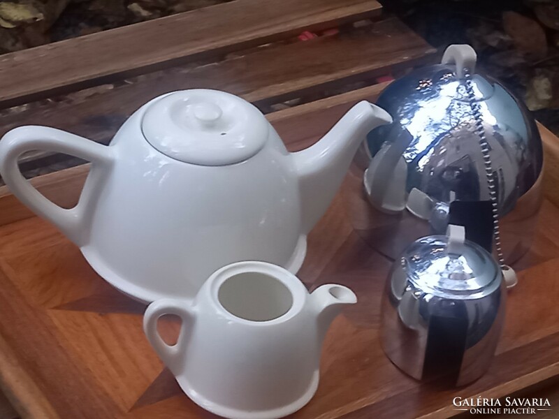 Art deco style/Bauhaus thermos, metal chest English tea/coffee set