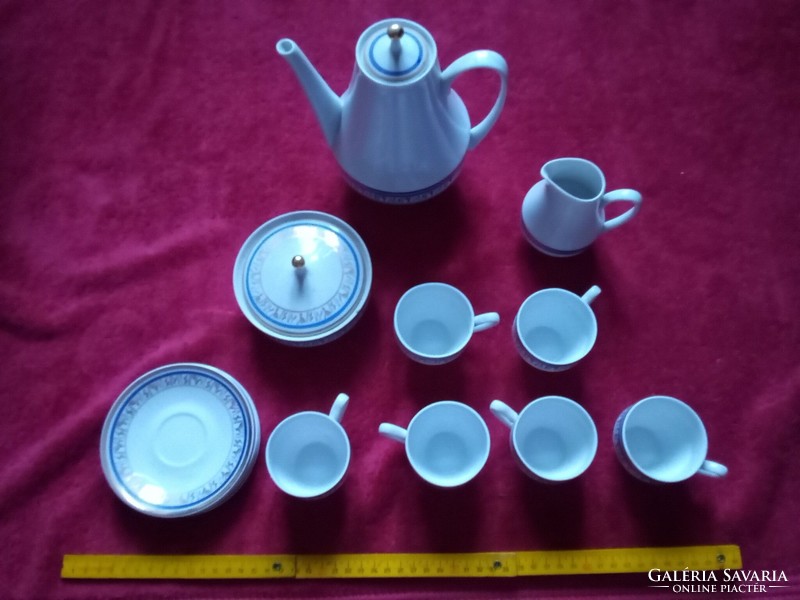 Blue gold Czechoslovak porcelain coffee set