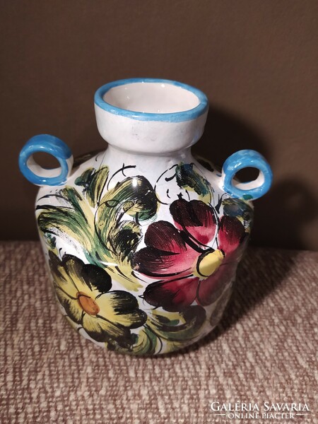 Italian floral ceramic vase