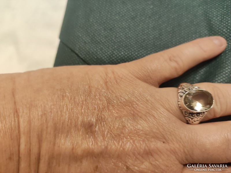 Izraeli ezüst gyűrű citrin kővel