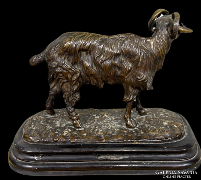 Fantastic antique bronze goat statue