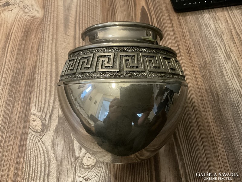 Impressive silver-plated vase