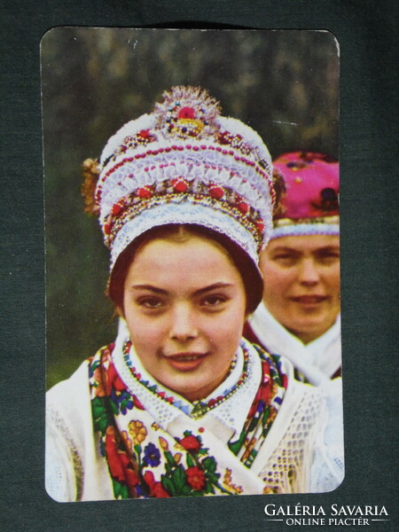 Kártyanaptár, IBUSZ utazási iroda, Kazári népviselet, 1975 ,   (2)