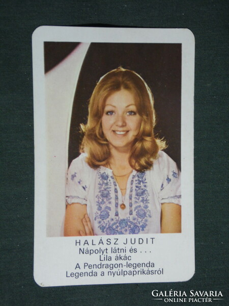 Kártyanaptár, MOKÉP mozi, Halász Judit, színésznő, 1976 ,   (2)