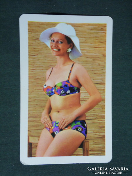 Card calendar, center store, erotic female model, 1976, (2)