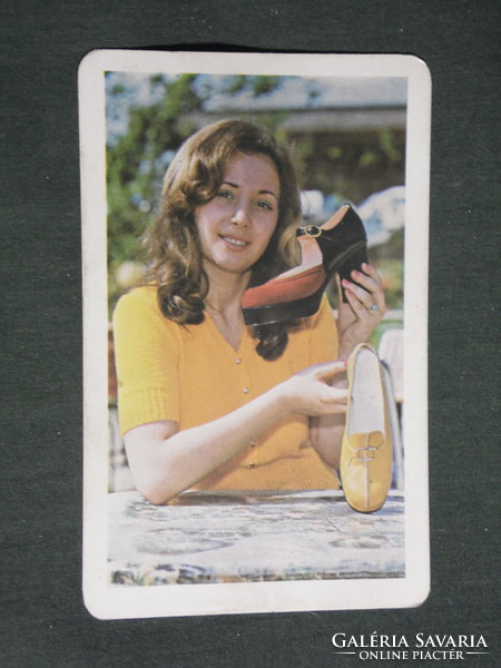 Card calendar, fur coat, shoe industry cooperative, erotic female model, 1976, (2)