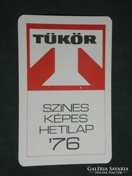 Kártyanaptár, Tükör hetilap,újság, magazin,  1976 ,   (2)